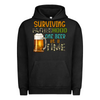 Pigment Black surviving fatherhood one beer at a  time Urban Hoodie - Artiststas