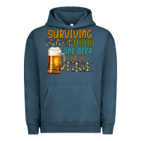 Pigment Midnight Navy surviving fatherhood one beer at a  time Urban Hoodie - Artiststas