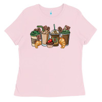 Bubblegum Pink coffee coffee cups Ladies Tee - NancyCooperArtShop