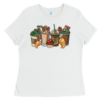 White coffee coffee cups Ladies Tee - NancyCooperArtShop