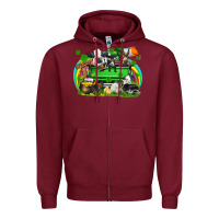 Burgundy St. Patrick's Day farm animal truck Zipper Hoodie - FaDigitalArtStudio