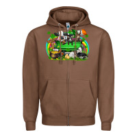 Chestnut St. Patrick's Day farm animal truck Zipper Hoodie - FaDigitalArtStudio