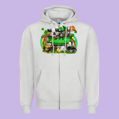 St. Patrick's Day Farm Animal Truck Zipper Hoodie Designed By Fadigitalartstudio