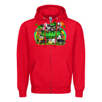 Red St. Patrick's Day farm animal truck Zipper Hoodie - FaDigitalArtStudio