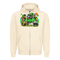 Sandshell St. Patrick's Day farm animal truck Zipper Hoodie - FaDigitalArtStudio