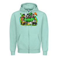 Seafoam St. Patrick's Day farm animal truck Zipper Hoodie - FaDigitalArtStudio