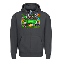 Smoke St. Patrick's Day farm animal truck Zipper Hoodie - FaDigitalArtStudio