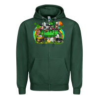 Sports Green St. Patrick's Day farm animal truck Zipper Hoodie - FaDigitalArtStudio