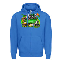 True Royal St. Patrick's Day farm animal truck Zipper Hoodie - FaDigitalArtStudio