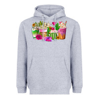 Heather Grey Stuck On You Cup Heavyweight Hoodie - CowhideDigitalArt