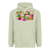 Matcha Stuck On You Cup Heavyweight Hoodie - CowhideDigitalArt