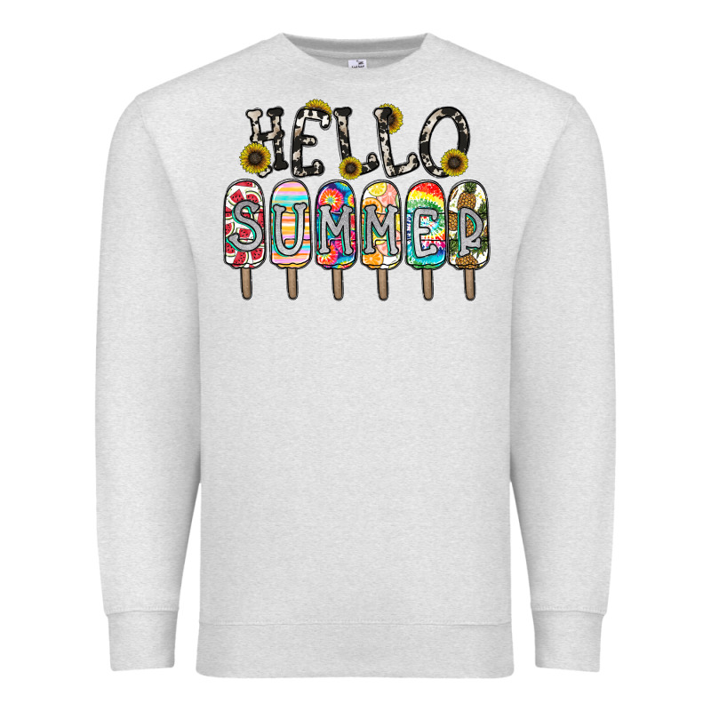 Name Vibrant Summer Greeting With Popsicles Premium Sweatshirt by CowhideDigitalArt | Teevron