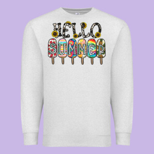 Name Vibrant Summer Greeting With Popsicles Premium Sweatshirt Designed By Cowhidedigitalart