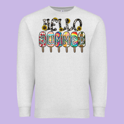 Name Vibrant Summer Greeting With Popsicles Premium Sweatshirt Designed By Cowhidedigitalart