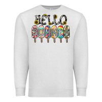 Oatmeal Heather name vibrant summer greeting with popsicles Premium Sweatshirt - CowhideDigitalArt