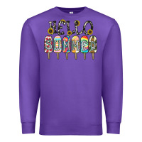 Purple name vibrant summer greeting with popsicles Premium Sweatshirt - CowhideDigitalArt
