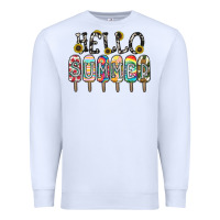 White name vibrant summer greeting with popsicles Premium Sweatshirt - CowhideDigitalArt