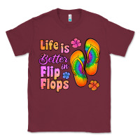 Burgundy life is better in flip flops Classic Tee - Jasminsmagicworld