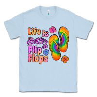 Dusty Blue life is better in flip flops Classic Tee - Jasminsmagicworld