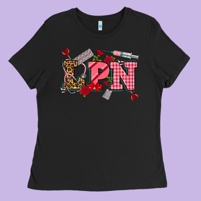 Valentinesday Lpn Ladies Tee Designed By Nancycooperartshop