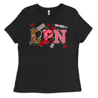 Black valentinesday lpn Ladies Tee - NancyCooperArtShop