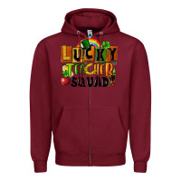Burgundy lucky teacher squad St. Patricks Day Zipper Hoodie - FaDigitalArtStudio