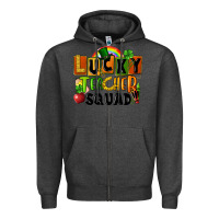Charcoal Heather lucky teacher squad St. Patricks Day Zipper Hoodie - FaDigitalArtStudio