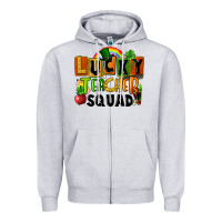 Heather Grey lucky teacher squad St. Patricks Day Zipper Hoodie - FaDigitalArtStudio