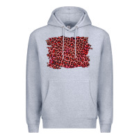 Heather Grey pink leopard background Premium Hoodie - RanaPortraitStore