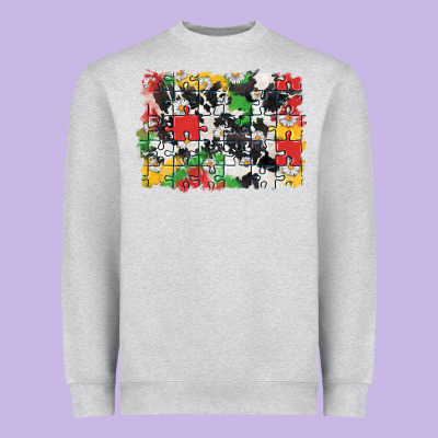 Autism Background Heavyweight Sweatshirt Designed By Cowgirlartshop