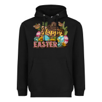 Black Happy Easter Heavyweight Hoodie - LillyAllenDesigns