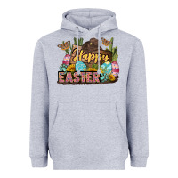 Heather Grey Happy Easter Heavyweight Hoodie - LillyAllenDesigns
