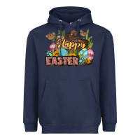 Navy Happy Easter Heavyweight Hoodie - LillyAllenDesigns