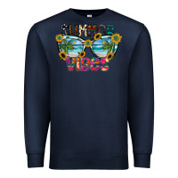 Navy Summer Vibes Premium Sweatshirt - CowhideDigitalArt