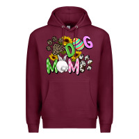 Burgundy Dog mom Easter Mother's Day Premium Hoodie - FaDigitalArtStudio