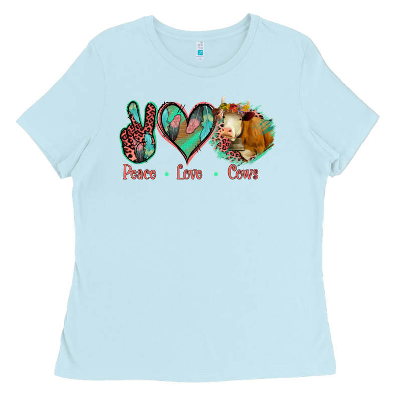 Peace Love Cows Ladies Tee by Jasminsmagicworld | Teevron