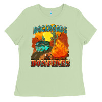 Matcha backroads and bonfire Ladies Tee - NancyCooperArtShop