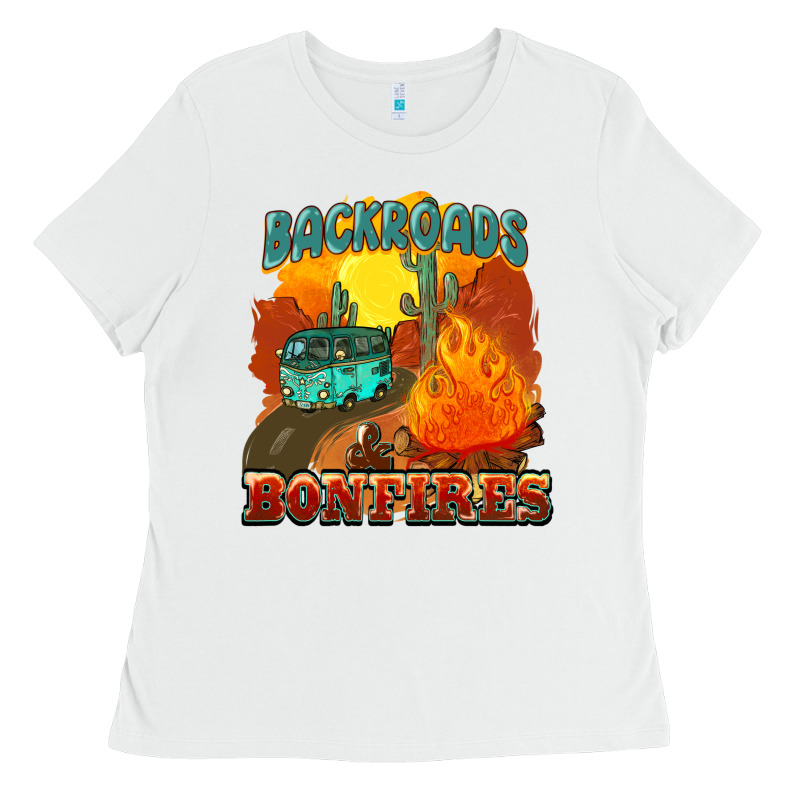Backroads And Bonfire Ladies Tee by NancyCooperArtShop | Teevron