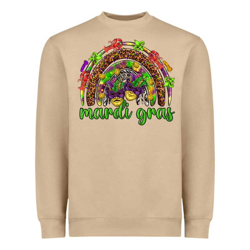 Mardi Gras Rainbow And Masks Heavyweight Sweatshirt by HowdyJamesFarm | Teevron
