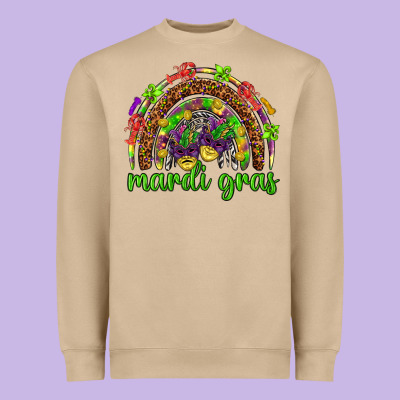 Mardi Gras Rainbow And Masks Heavyweight Sweatshirt Designed By Howdyjamesfarm