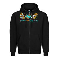 Black peace love bull skull bbs Zipper Hoodie - BundleAndBundleShop