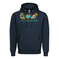 Navy peace love bull skull bbs Zipper Hoodie - BundleAndBundleShop