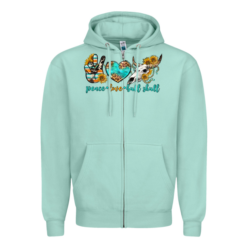 Peace Love Bull Skull Bbs Zipper Hoodie by BundleAndBundleShop | Teevron