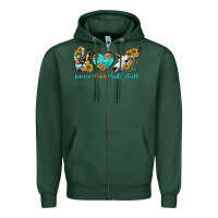 Sports Green peace love bull skull bbs Zipper Hoodie - BundleAndBundleShop