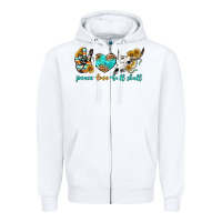 White peace love bull skull bbs Zipper Hoodie - BundleAndBundleShop