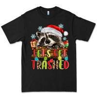 Black lets get trashed with raccoon Premium Tee - MaliasSmallBusiness