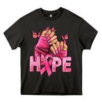 Asphalt Hope Breast Cancer Caucasian hand nails Heavy Core Tee - NancyCooperArtShop