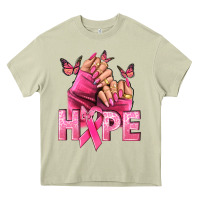 Mossy Hope Breast Cancer Caucasian hand nails Heavy Core Tee - NancyCooperArtShop