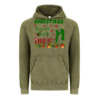 Vintage Olive Christmas Begins With Christ Vintage Hoodie - Bettercallsaul