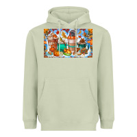 Matcha Thanksgiving Coffee Drink Kids Cup Heavyweight Hoodie - CowhideDigitalArt